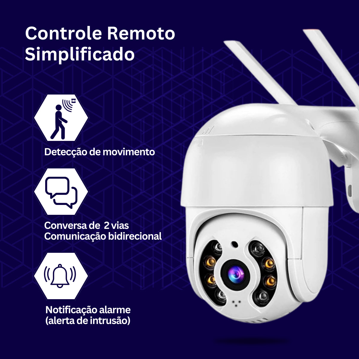Câmera Segurança Ip Prova Água Wifi Externo Full Hd Premium