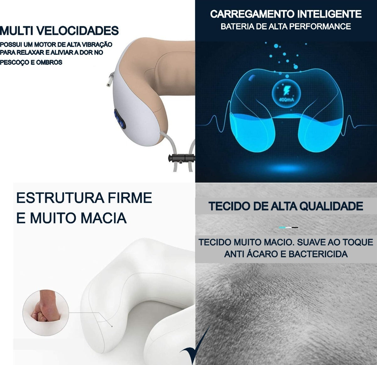 Massageador De Pescoço Lombar Almofada Relaxante Cervical