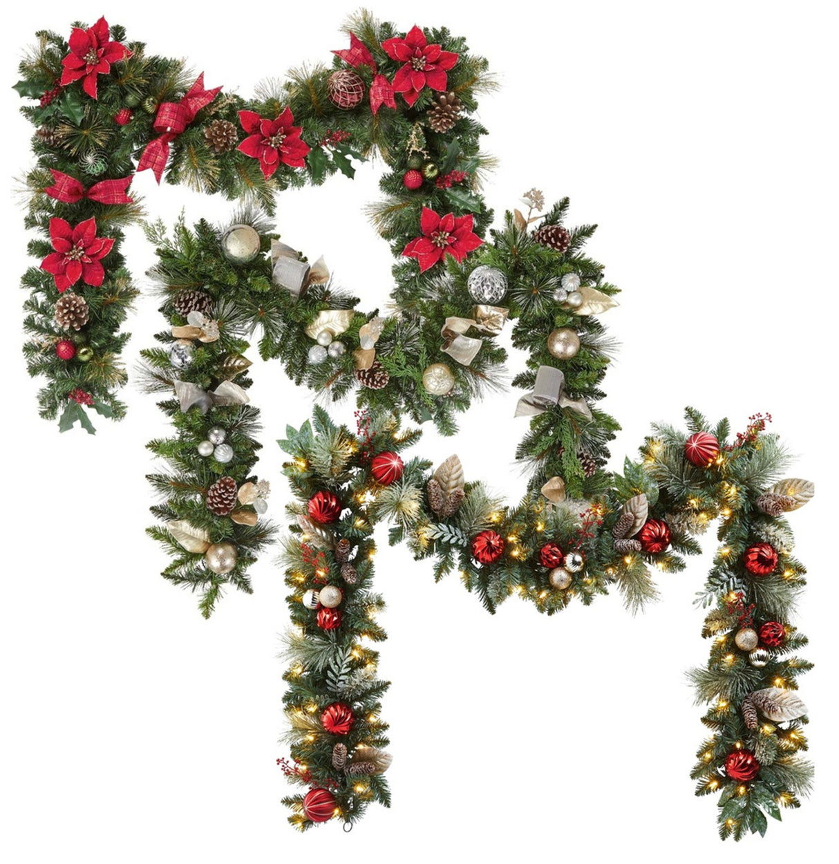 4 Festão Aramado Decoração Natal Flexivel Gigante Luxo Premium