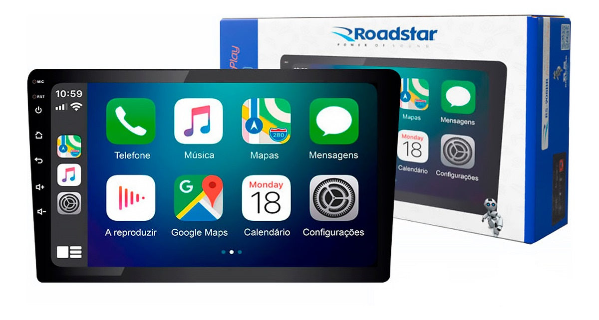 Central Multimídia Slim Mp5 9 Pol Bluetooth Carplay Premium