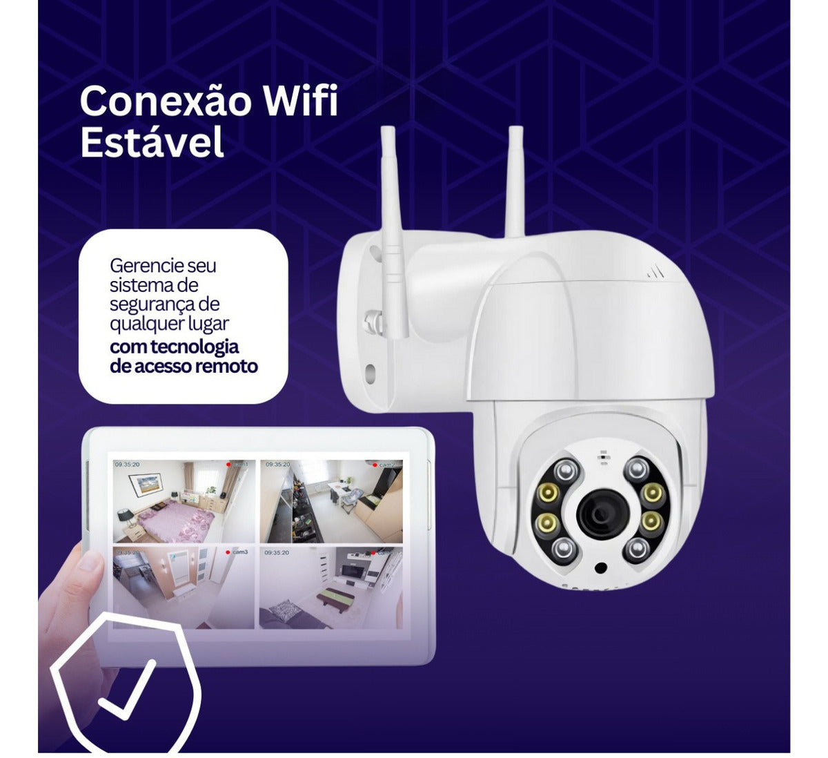 Câmera Segurança Ip Prova Água Wifi Externo Full Hd Premium
