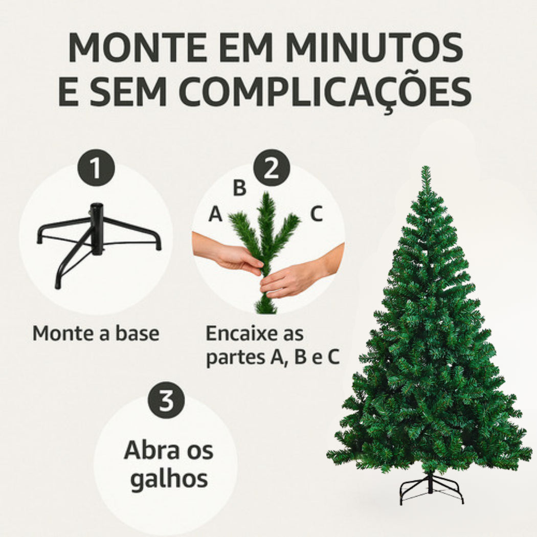 Arvore Natal Premium Super Luxo 180cm 750 Galho Cheio Grande
