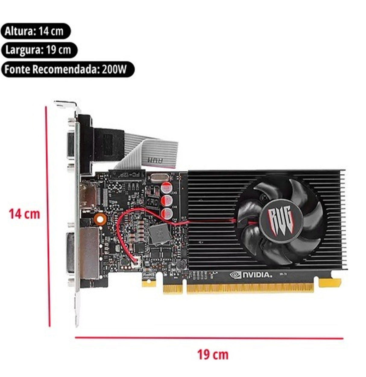 Placa De Video Nvidia Vga Geforce Gt 705 2gb Ddr3 Gamer