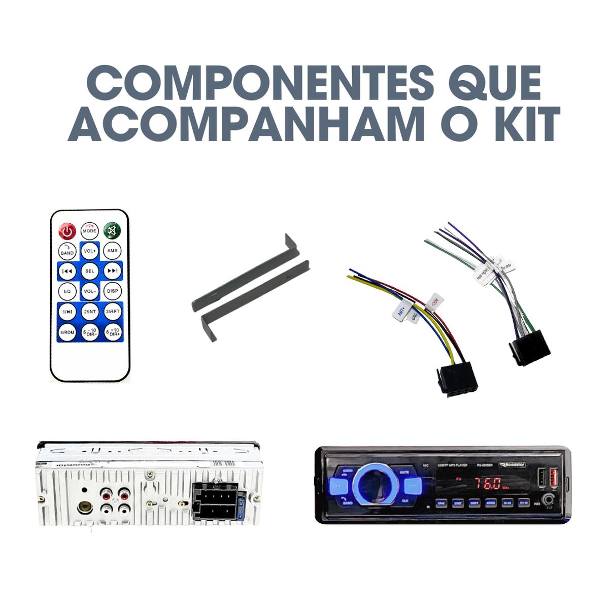 Radio Automotivo Bluetooth Potente Com 7 Led Pendrive Premium
