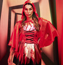 Fantasia Halloween Feminino Chapeuzinho Vermelho Adulto Luxo Premium Carnaval