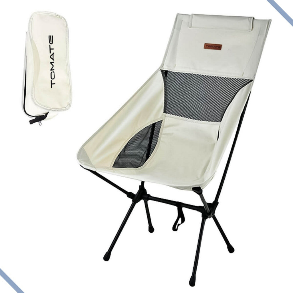 Cadeira Camping Dobrável Portátil Encosto Reforçada 140kg Com Bolsa