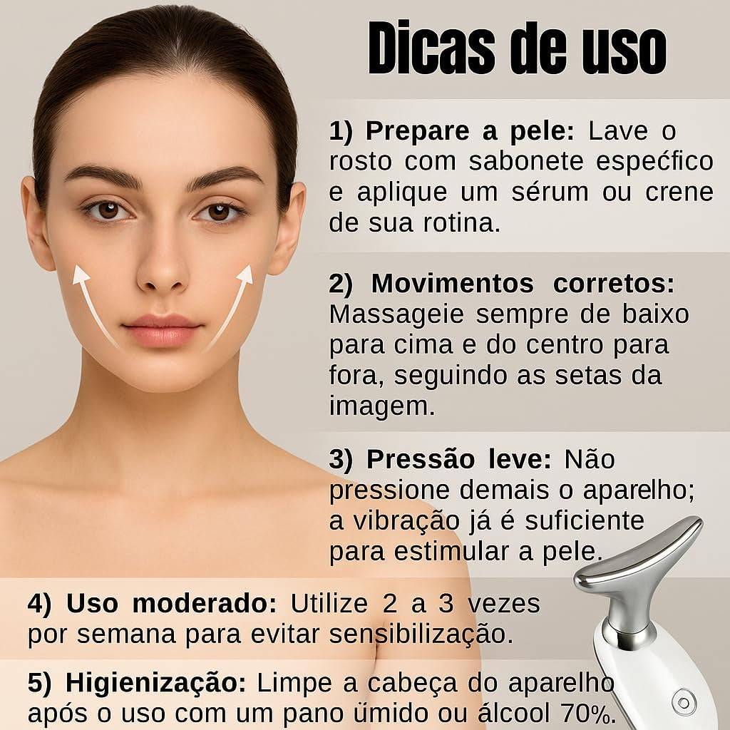 Massageador Facial Led Lift Fototerapia Anti Flacidez Luxo Portatil Premium