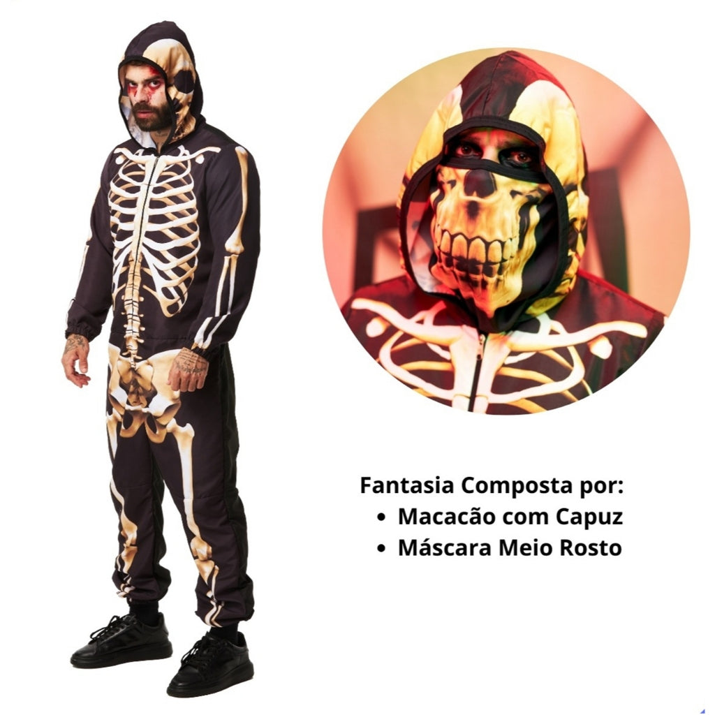 Festa Fantasia Halloween Masculino Adulto Luxo Carnaval Premium