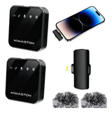 Microfone Lapela Sem Fio Duplo Profissional iPhone Lightning Premium