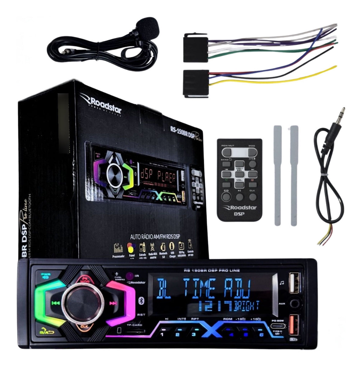 Radio Automotivo Bluetooth Dsp Mp3 Comando Volante Premium
