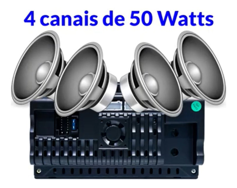 Multimidia 7 Pol Bluetooth Carplay + 4 Alto Falante Premium