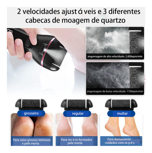 Lixadeira Pés Elétrico Recarregavel Removedor Rachaduras Calos Premium