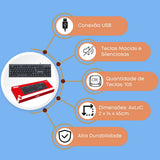 Kit Teclado E Mouse Usb Ultra Silencioso Ergonômico Premium