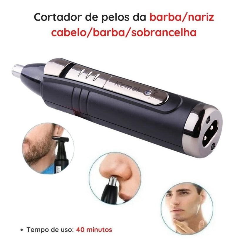 Barbeador Elétrico Sem Fio Recarregável Barba Nariz Orelha