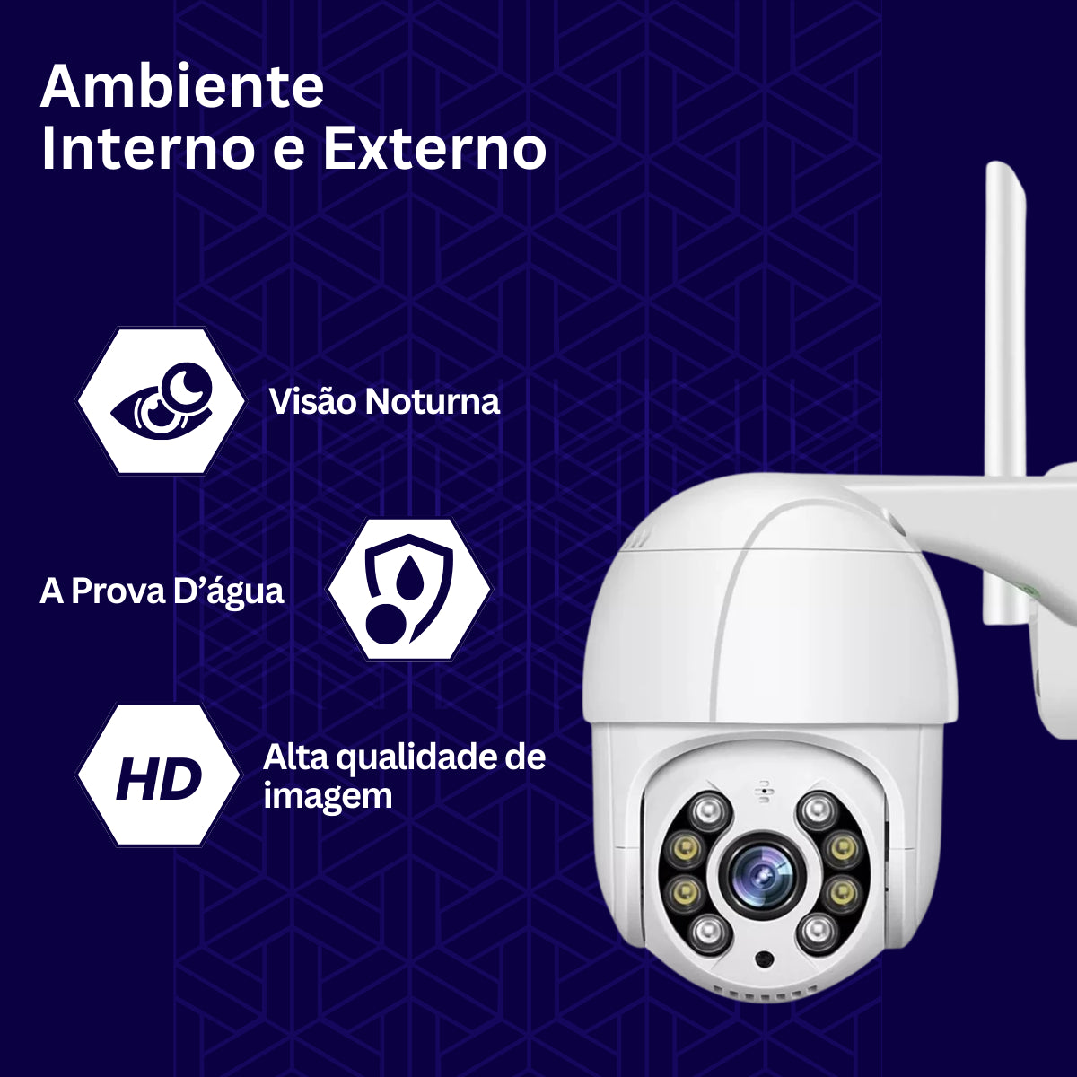 Câmera Segurança Ip Prova Água Wifi Externo Full Hd Premium