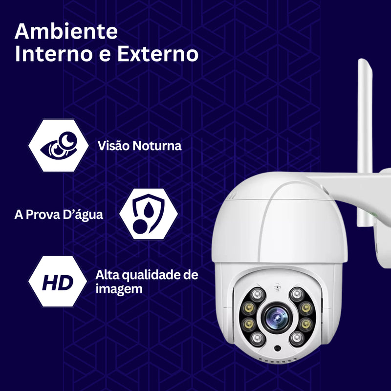 Câmera Segurança Ip Prova Água Wifi Externo Full Hd Premium