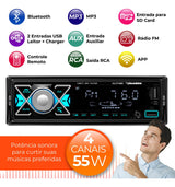 Rádio Mp3 Roadstar Bluetooth Potente 2 Usb Carrega Celular