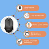 Kit Teclado E Mouse Usb Ultra Silencioso Ergonômico Premium
