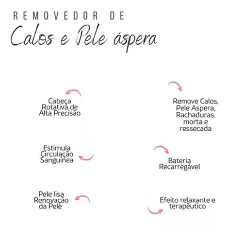 Lixadeira Pés Elétrico Recarregavel Removedor Rachaduras Calos Premium