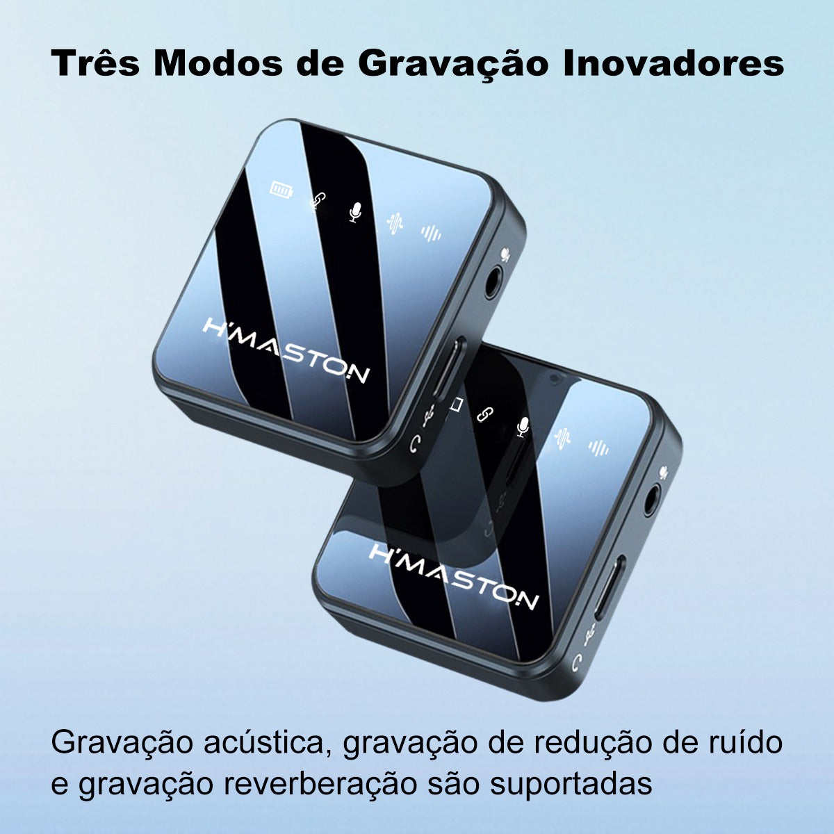Microfone Lapela Sem Fio Duplo Profissional iPhone Lightning Premium
