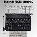 Teclado Mouse Sem Fio Bluetooth Slim Tablet Notebook Premium