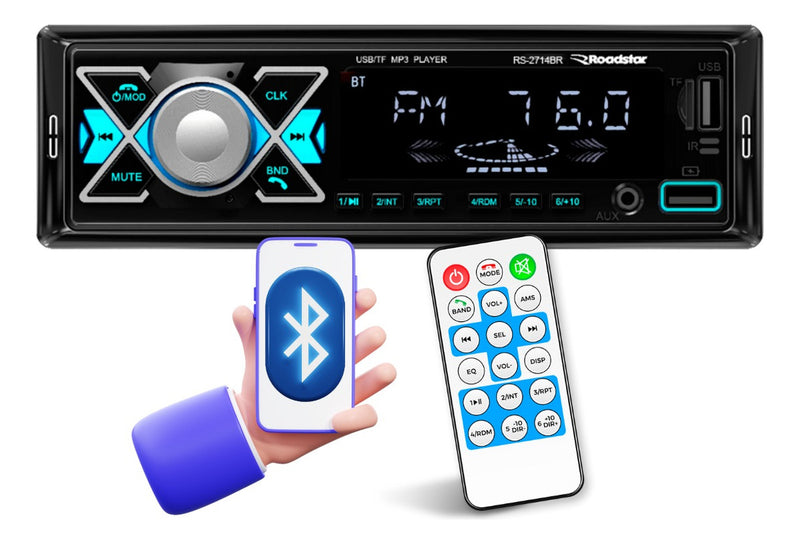 Rádio Mp3 Roadstar Bluetooth Potente 2 Usb Carrega Celular
