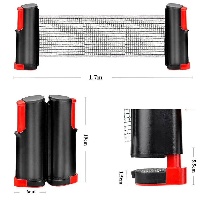 2 Raquete Ping Pong Tenis De Mesa Profissional Rede Retrátil
