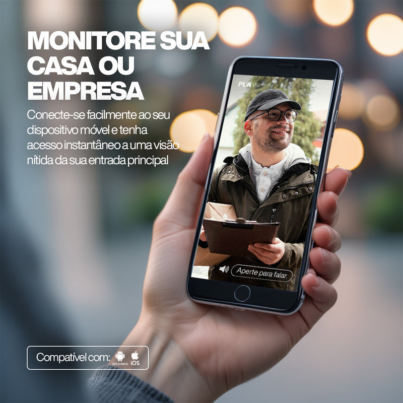 Campainha Sem Fio Residencial Inteligente Wifi Video Premium