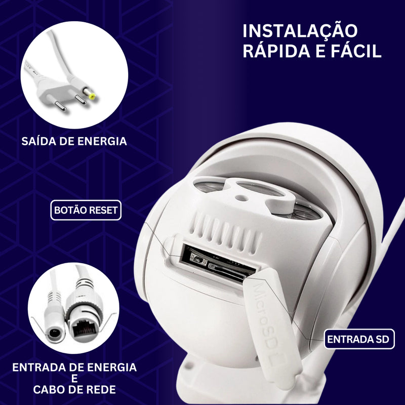 Câmera Segurança Ip Prova Água Wifi Externo Full Hd Premium