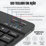 Teclado Mouse Sem Fio Bluetooth Slim Tablet Notebook Premium