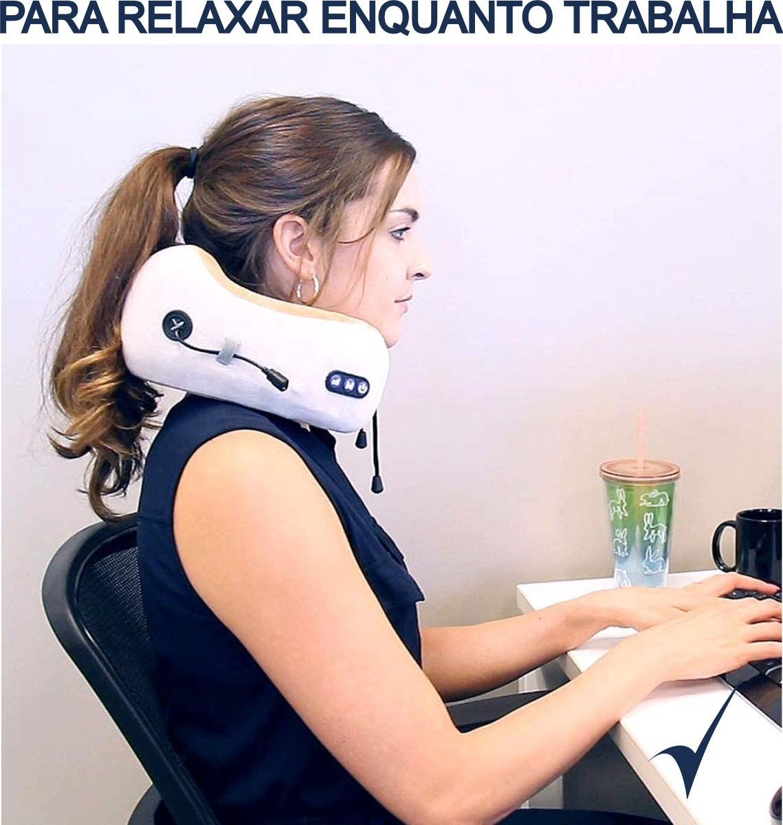 Massageador De Pescoço Lombar Almofada Relaxante Cervical