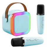 Caixa Som Karaokê Bluetooth Infantil 2 Microfone Led Premium