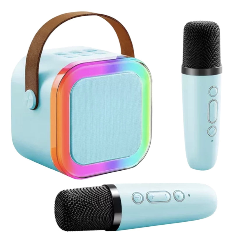 Caixa Som Karaokê Bluetooth Infantil 2 Microfone Led Premium