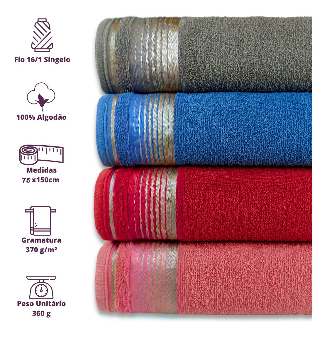 5 Toalha Banho Banhao Gigante Grossa Fofinha Luxo Premium