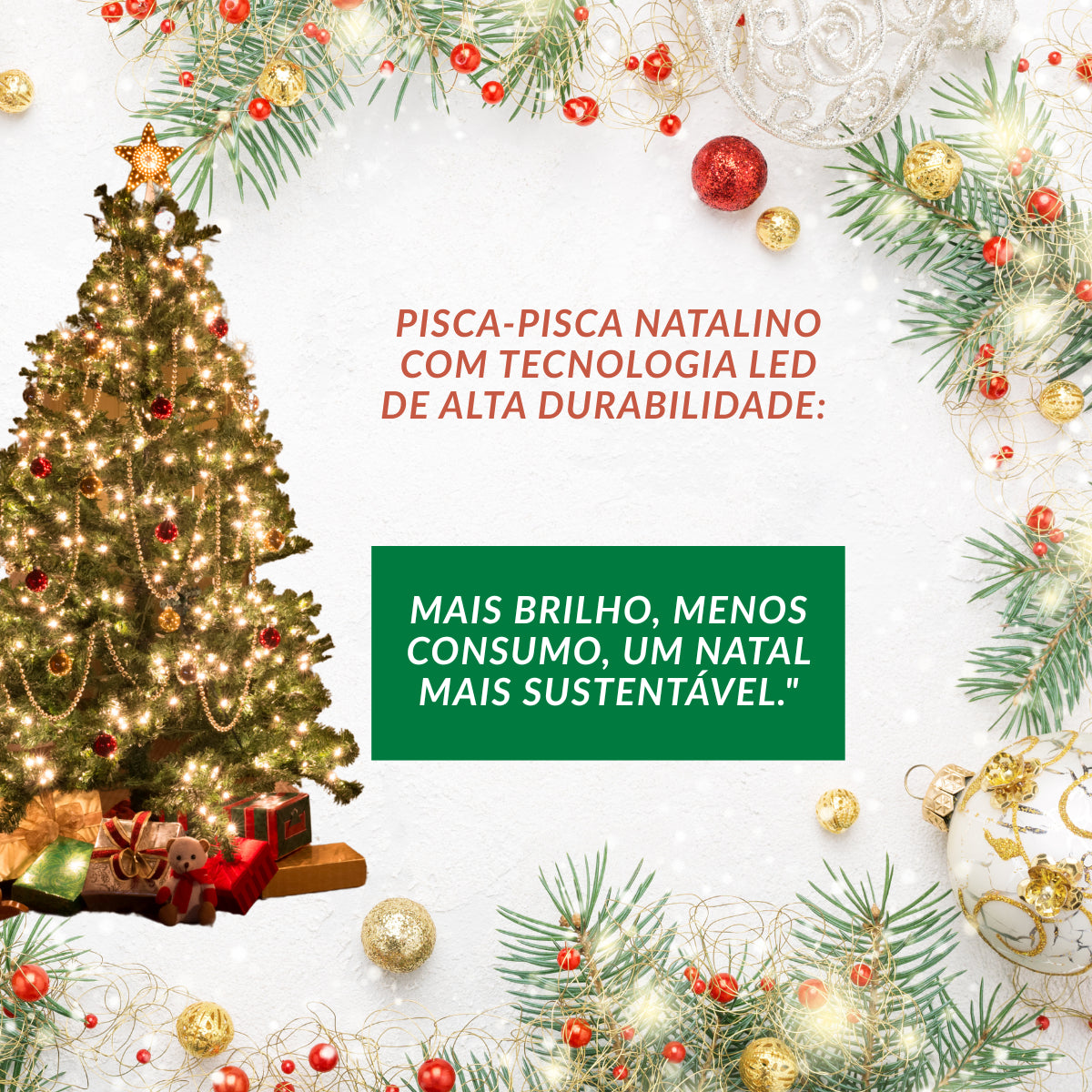 10 Pisca Pisca Natal 10m 100 Led Fixo Colorido Macho Femea - Fio Transparente