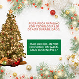 10 Pisca Pisca Natal 10m 100 Led Fixo Colorido Macho Femea - Fio Transparente