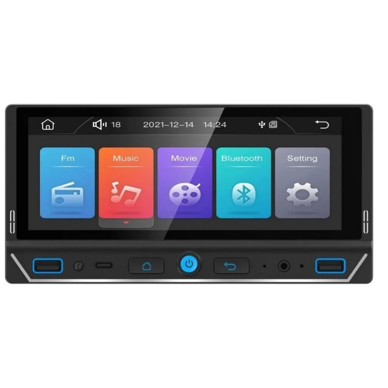 Central Multimídia Slim Mp5 Wifi Bluetooth Carplay Premium