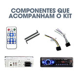 Radio Automotivo Bluetooth Potente Com 7 Led Pendrive Premium