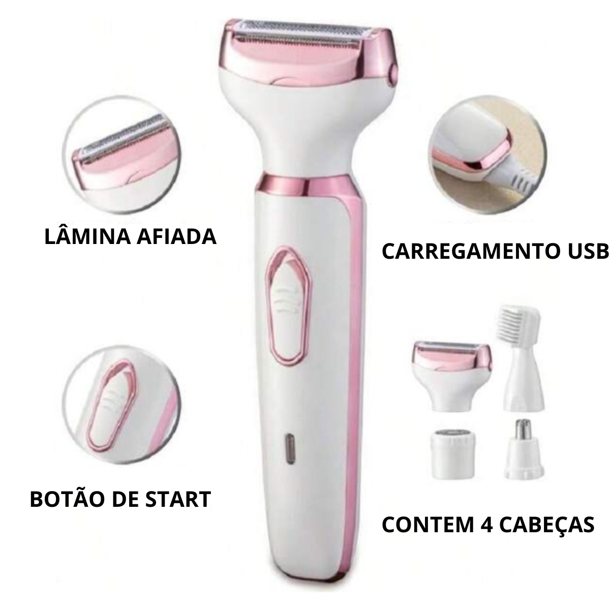 Depilador Elétrico Feminino Profissional Recarregavel Removedor De Pelos Eletrico Premium