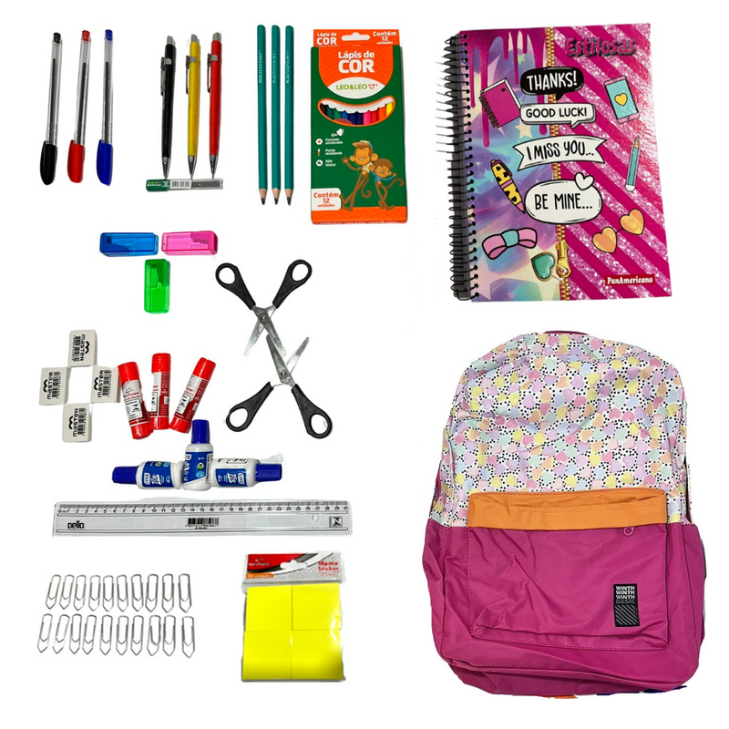 Material Escolar Completo Menina Ensino Fundamental Médio