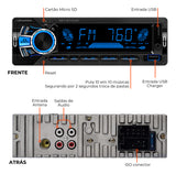Radio Automotivo Bluetooth Potent 240w Varios Led Acc Longa Distancia