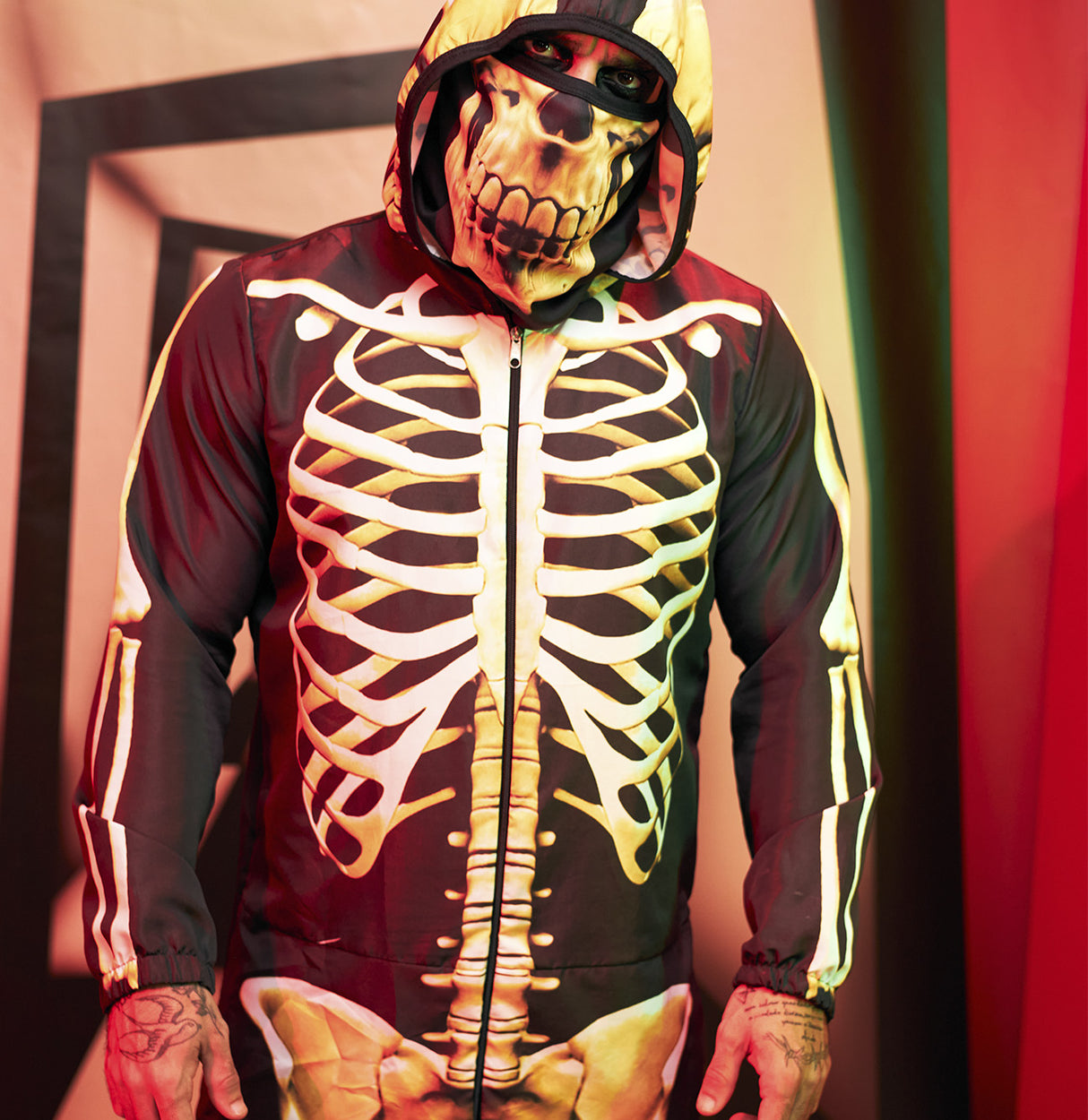 Fantasia Halloween Masculino Esqueleto Adulto Luxo Premium Carnaval