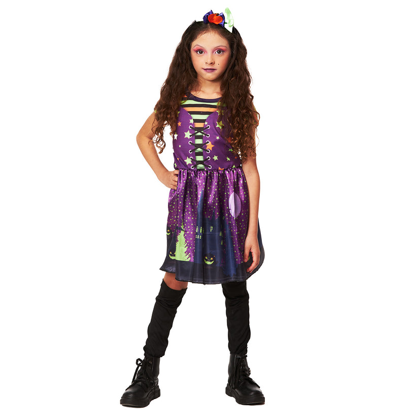 Festa Fantasia Halloween Infantil Menina Luxo Premium Promo