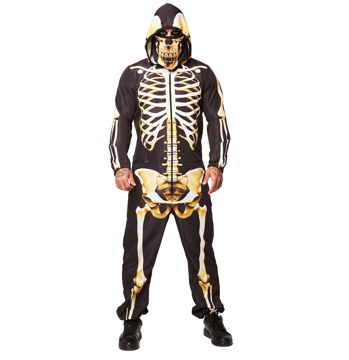 Fantasia Halloween Masculino Esqueleto Adulto Luxo Premium Carnaval