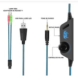 Fone Ouvido Gamer Headset Led Compatível Pc Ps5 Xbox Celular