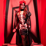 Festa Fantasia Hallowen Feminino Adulto Luxo Alerquina Rainha Vampira Premium
