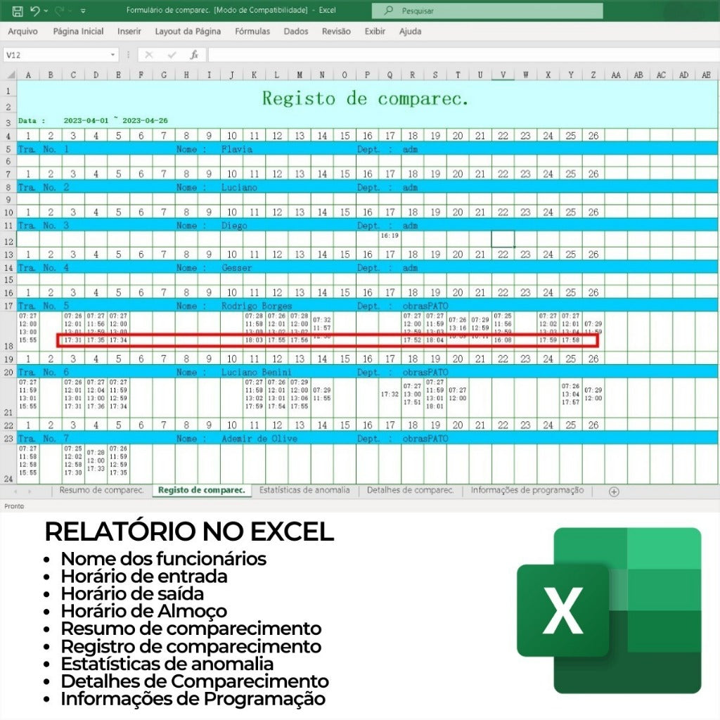 Relógio Ponto Biométrico Digital Livre Software Fácil Configuração Premium
