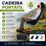 Cadeira Camping Dobrável Portátil Encosto Reforçada 140kg Com Bolsa