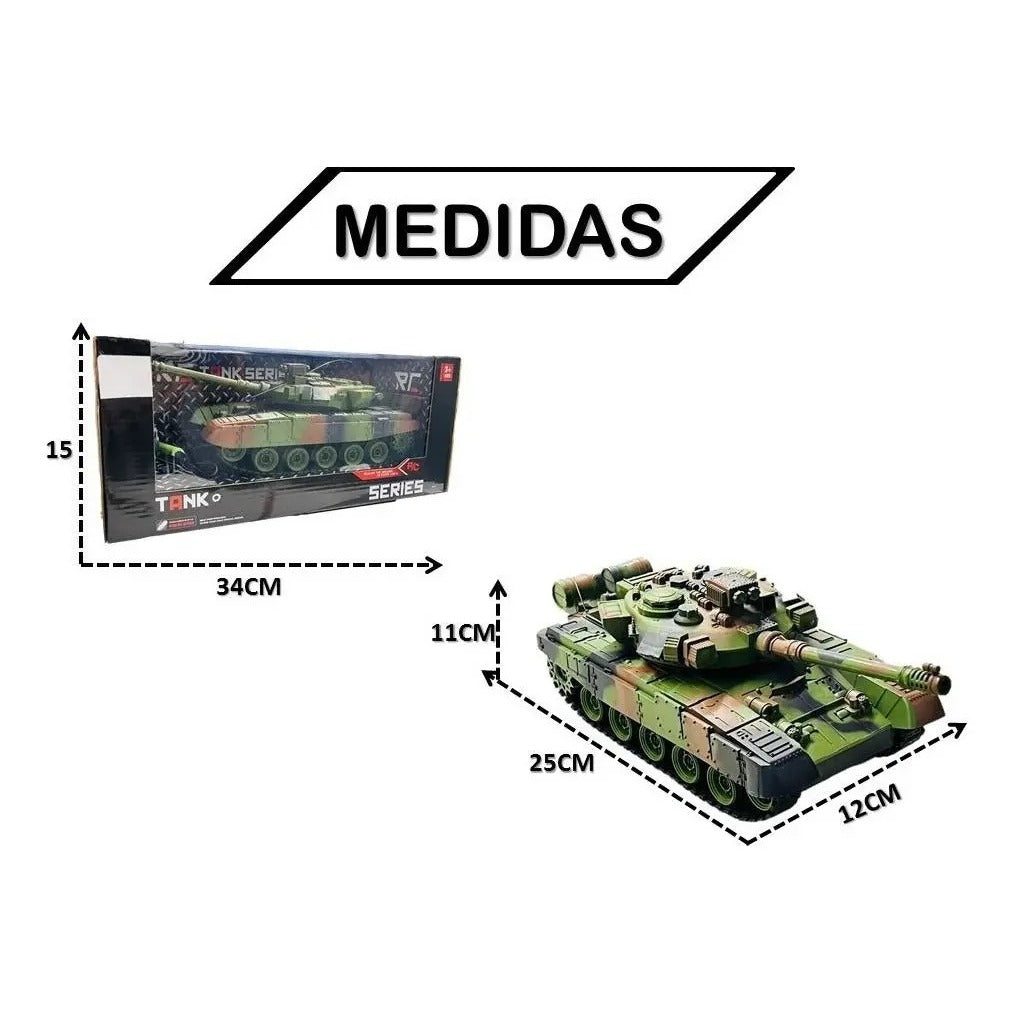 Tanque Guerra Controle Remoto Carrinho Bateria Recarregável Premium