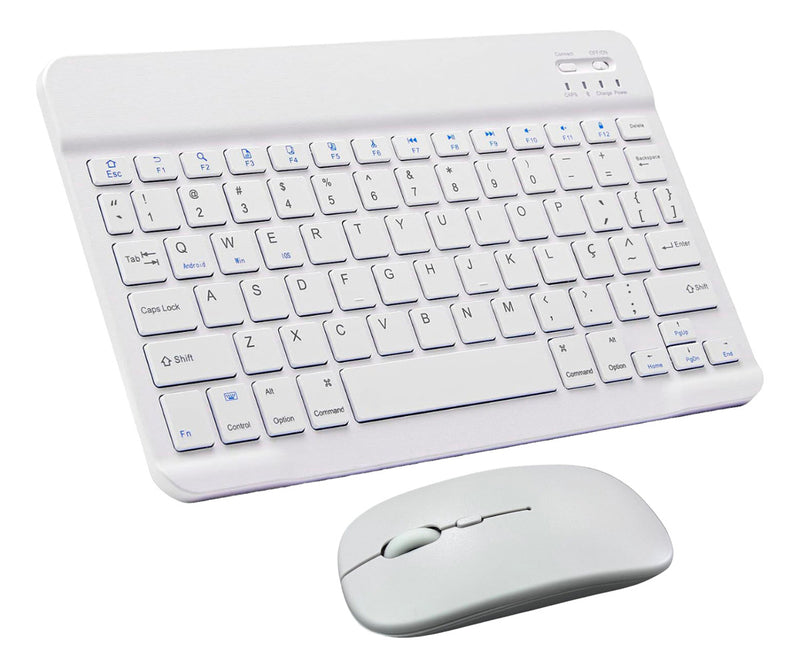 Teclado Mouse Sem Fio Bluetooth Slim Tablet Notebook Premium
